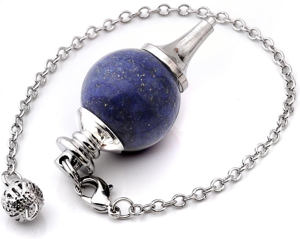 JS Direct Natural Reiki Healing Crystal Gemstone Pendulum Pendant Necklace