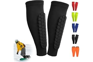 DEEDLITE Ski Shin Guards Socks, Ski Guards Pro Gel Pads, 2025 New Lightweight Shin Guard with Honeycomb Pads, Elastic Calf Protective Gear for Kids & Adults