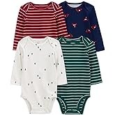 Carter's Baby 4-Pack Long-Sleeve Bodysuits (Holiday, 3 months)
