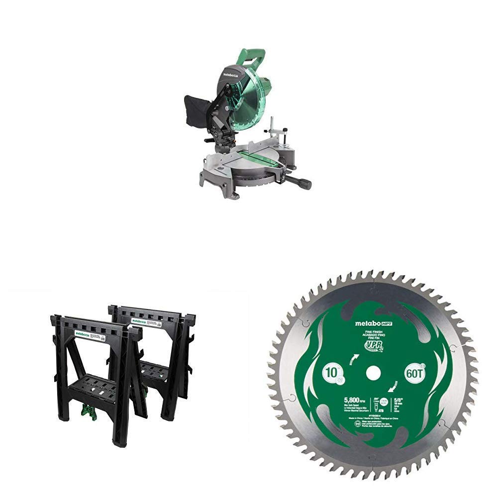 Metabo HPT C10FCG 10Inch Compound Miter Saw, 15Amp Motor, Single
