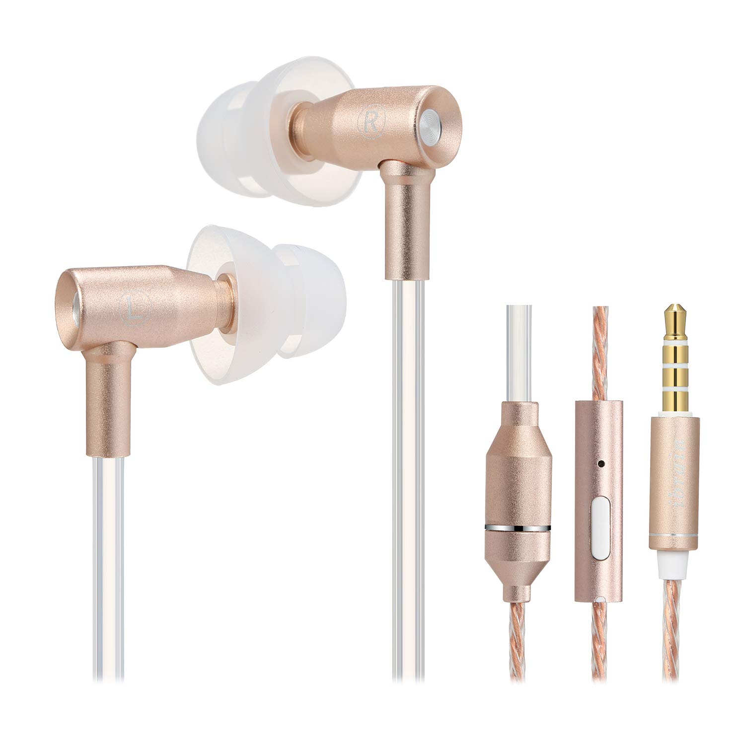 Docooler IBRAIN FC31 Air Tube Anti-radiation In-ear Headphones 3.5mm Wired Music Headset Radiation Free Earphone Noise Reduction Line Control with Mic