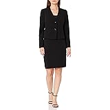 Le Suit Women's 1 Button Two Tone Novelty Slim Skirt Suit