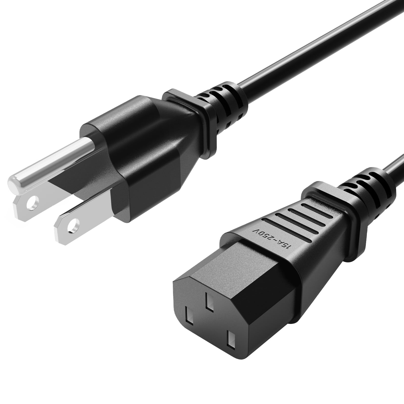 Photo 1 of 18 AWG Power Cable NEMA 5-15P to IEC320C13 for Computer Monitor TV Replacement 3 Prong Power Cord (5FT)LPNPMEK7297236
