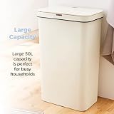 Tower T838005C Sensor Bin 50L Cream Battery-Operated with Retainer Ring view 4