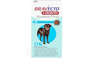 BRAVECTO 1-Month Flea & Tick Chew for Puppies, 1 Chew, 1 Month Supply, 44-88 lbs., Blue Box