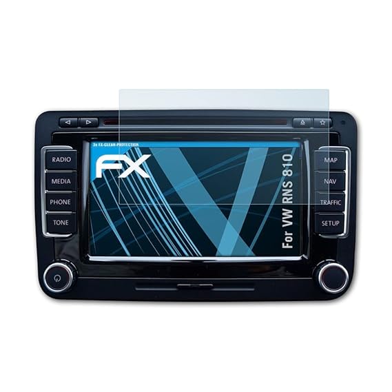atFoliX Schutzfolie kompatibel mit VW RNS 810 Folie, ultraklare FX Displayschutzfolie (3X)