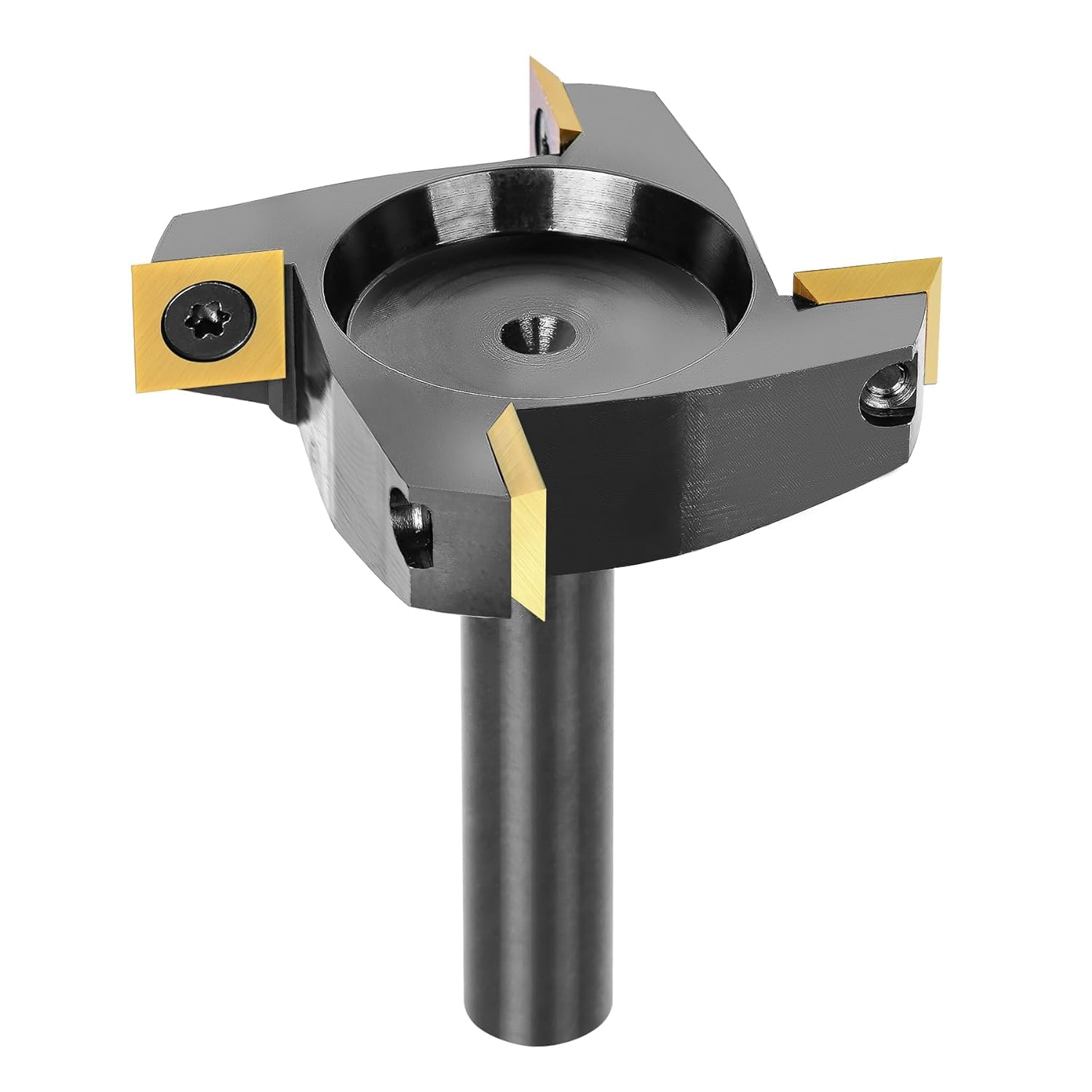 SpeTool 2-1/2" Spoilboard Surfacing Router Bit, 1/2" Shank CNC Slab Flattening Bit with ATS Coating Carbide Inserts, 4-Wing Heavy Duty Wood Milling Cutter for CNC Table & Handheld Planers