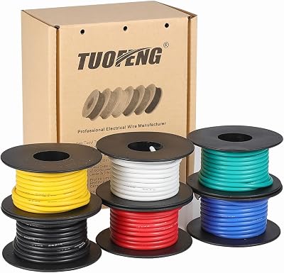 TUOFENG 16AWG Silicone Wire 33 ft 2 Conductor Parallel Black Red Tin Copper