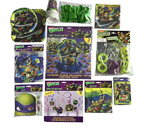Ninja Turtle Party Supplies & Decorations Complete Bundle for 8