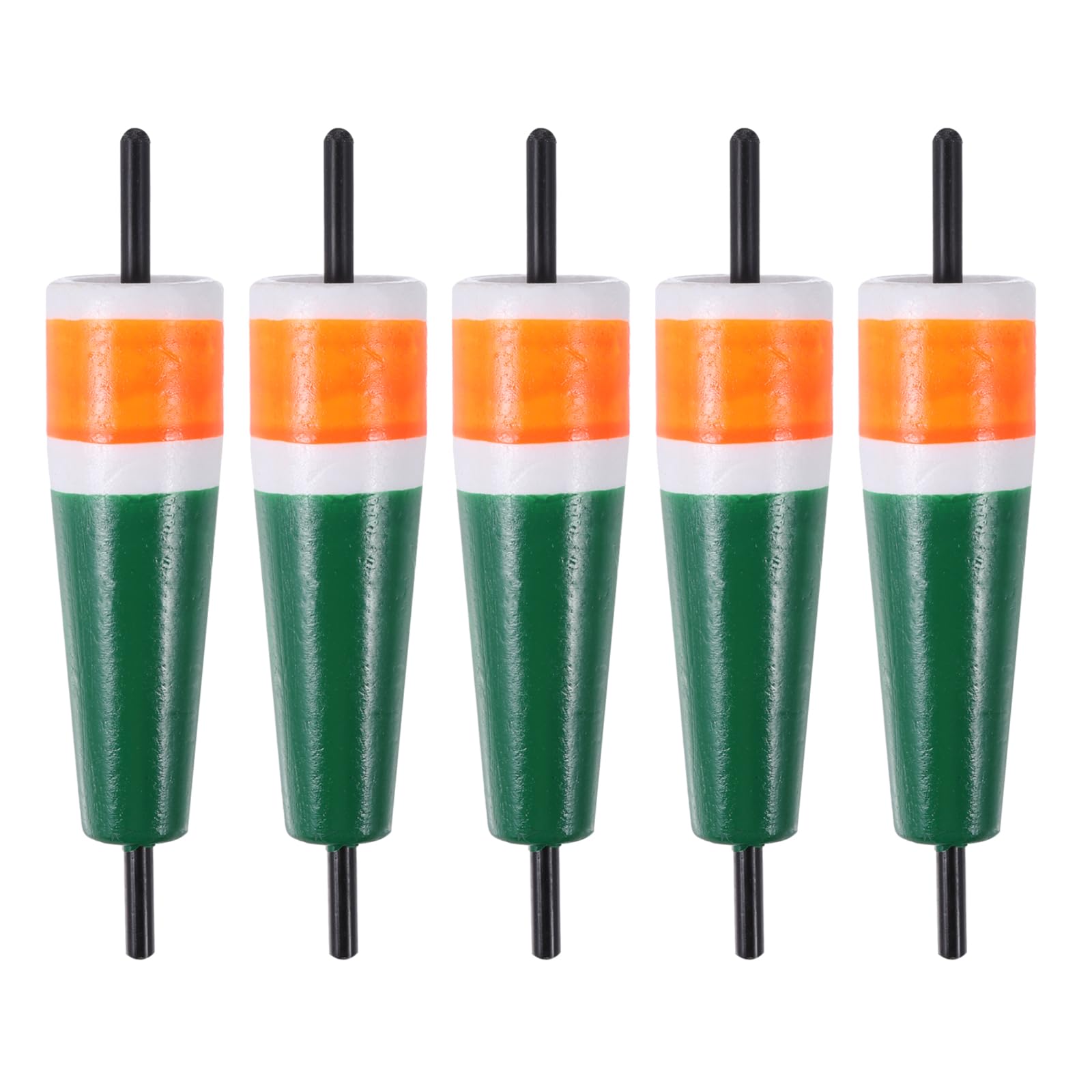 PATIKIL Popping Cork Floats 4.6 Inch / 11.8cm, 5 Pack EVA Fishing Trout Float Bobber for Catfish Trout Bass, Orange Green