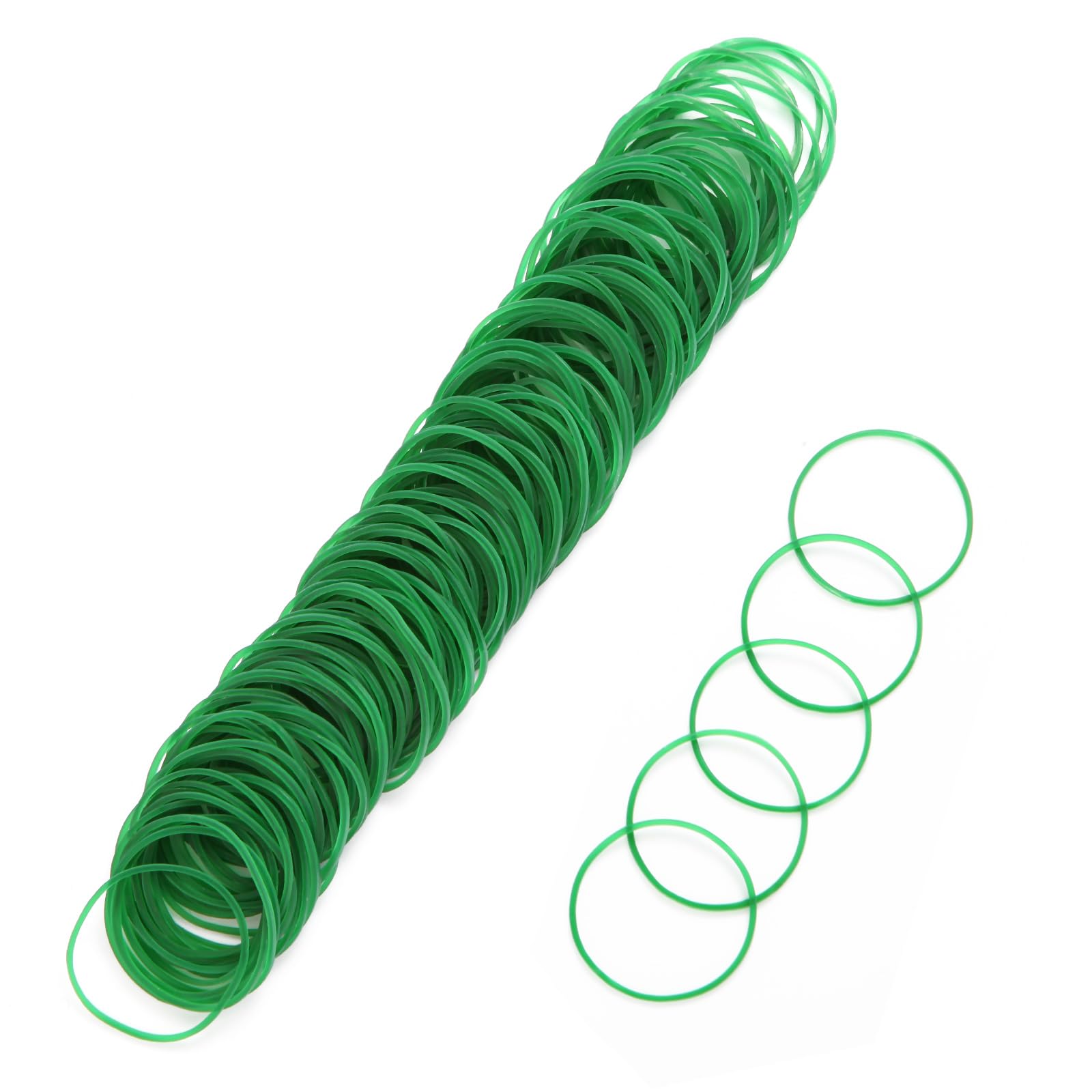 Rubber Bands Green Rubber Elastic Bands 400PcsThick Natural Rubber Bands Heavy Duty Strong Elastic Bands for Tie Dye, Hair Home, Pens, Crab,Catapults, Bills, Bank Paper, Office Supplies(38mm)