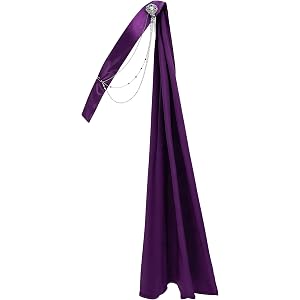 UJUROU Renaissance Cape One Shoulder Drape Cloak with Chain Brooch for Noble Duke Wedding Prom