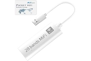 4G LTE Portable WiFi Hotspot for Travel in 200+ Countries,28 Global Bands | WiFi 6 USB Router,No Contract,8 Connected Devices,Pocket WiFi Hotspot for International Travel, cruise,Camping,Car,RV