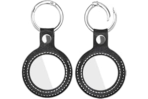 APHRORDITY 2 Pcs Quarter Holder Keychain, AA Coins Chip Keychain, Hand-Made PU Leather Sobriety Coin Holder Size 40mm with Crystal Clear Windows, Perfect for Recovery Medallions, Collectible Coins