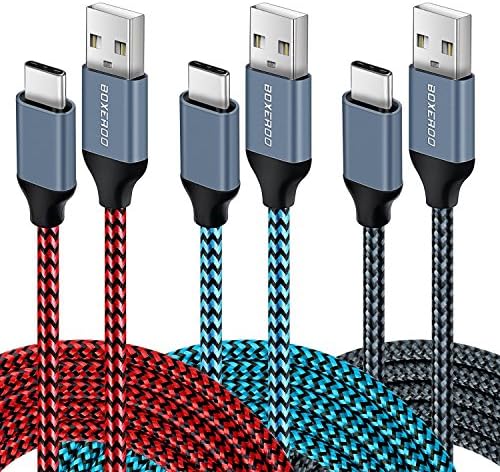 USB Type C Cable, Boxeroo USB C to USB 2.0 Cable (10ft 3pack) with 56k Ohm Pull-up Resistor for Samsung Galaxy Note 8, Galaxy S8, S8+, MacBook, Nintendo Switch, Sony XZ, LG V20 G5 G6, HTC 10 and More