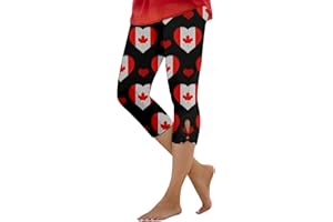 Team Canada Apparel Legging Femme Women's Printed Capri Leggings Everyday Wear Comfortable Stretchy Yoga Pants Soft Breathabl