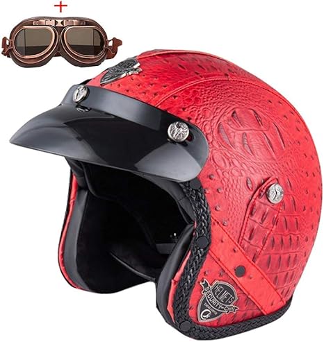 Amazon Co Jp オープンフェイスヘルメットカスタムカスタムカフェレーサー軽量ハーフヘルメットフォーシーズンズ通気性の快適なレトロ L Size Xlarge ホーム キッチン