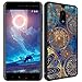 Nokia 6 Case, SWODERS Flower Clear Design Shock Absorbing TPU + Hard PC Bumper Case For Nokia 6 - Blue