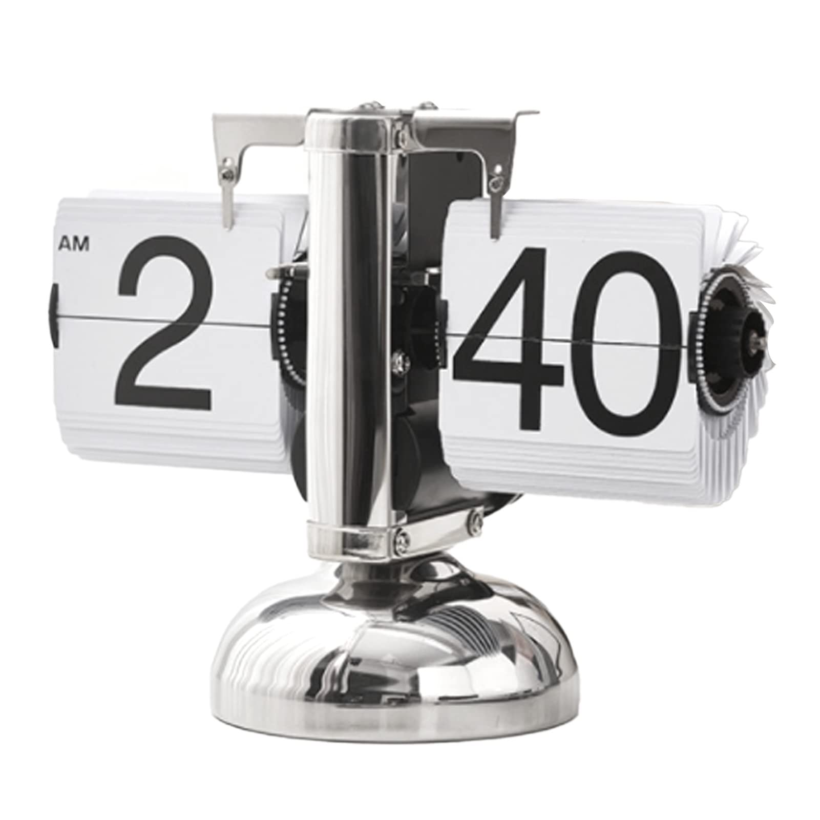 Mumusuki Flip Desk Clock, Modern Digital Mechanical Retro Flip Down Clock with Internal Gear Operated for Office Home (White)