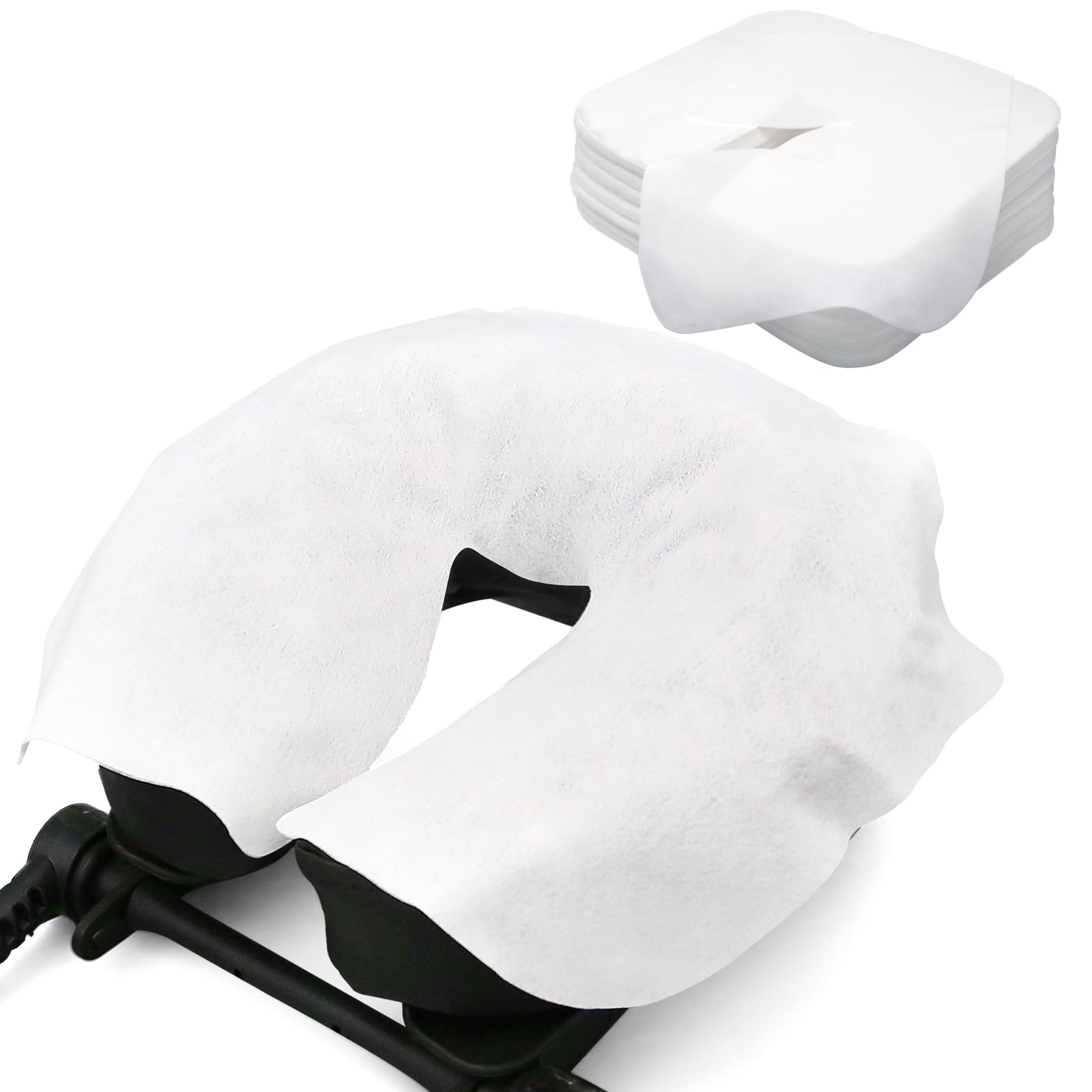Luriseminger 200pcs Disposable Face Cradle Covers, Massage Face Covers Disposable Face Rest Covers Non-Woven Head Cradle Covers- 14.17 x 10.6 inches/ 36 x 27cm