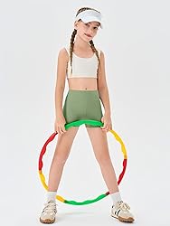 Haloumoning Girls Athletic Shorts Kids High Waisted