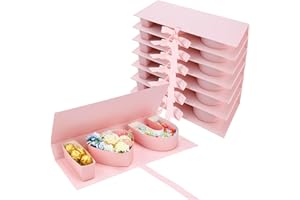 Ireer 6 Pack Valentine's Day Empty I Love U Flower Box Cardboard Letter Shaped Fillable Heart Gift Box for Wedding Bridal Chocolate Rose Packaging, 17.7 x 6.1 x 1.97 Inch(Pink,I Love U)