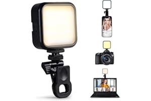 TGHTGH Selfie Light with Three Light Modes, Rechargeable Phone Light Clip, Selfie Light for iPhone, iPad, Laptop，for Selfie, TiKTok, Volg, Makeup, Video Conference (WL-62)