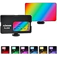 rubesee RGB Video Light Portable LED Camera Light for Photography with 3 Cold Shoe Mounts Studio Lights 2500K-7000K 1800mAh Rechargeable DSLR Lighting for Vlogging, Photography, Video Conference