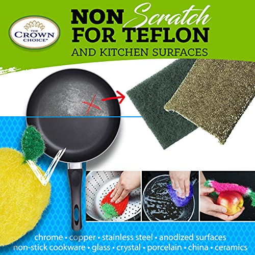Durable Dish Scrubber by Dish Scrubbie (5PK) Fruit Shaped Kitchen