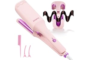 CHIKYO Upgraded 3 Barrel Hair Crimper Waver - 32mm Rovy Wave Curling Iron, 1.25 Inch Ionic Curling Wand, Deep Waver Hair Curler Hot Tool with Ceramic for Women, Dual Voltage, Easy to Use