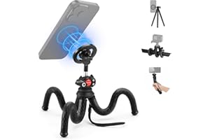 NEEWER Magnetic Flexible Phone Tripod Compatible with Magsafe iPhone 15 Pro Max 14 Series Android, Mini Vlog Cellphone Tripod
