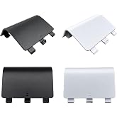 WCDZSU 4 Pack Battery Cover for Xbox One S, for Xbox One X Controller | Battery Back Replacement Cover Case Back Shell Holder Repair Changing Part for Xbox One Accessories, Black and White