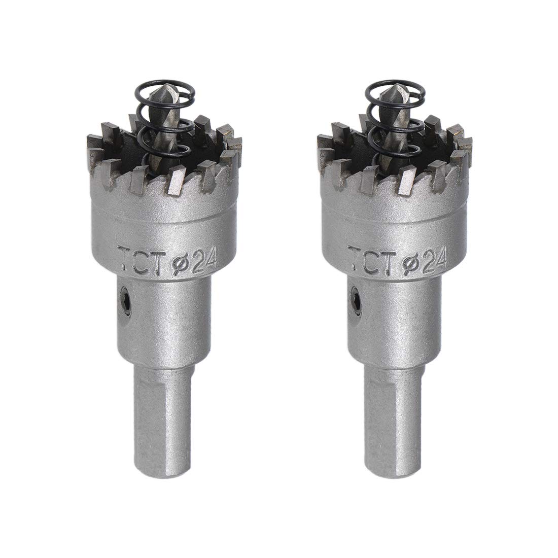 sourcing map 24mm Carbide Hole Cutter, Hole Saws for Stainless Steel Sheet Metal, High Density Carbide Tooth, 2pcs