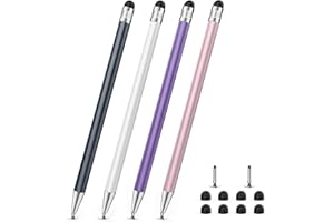 Digiroot Stylus Pens for Touch Screens(4 Pcs), 2-in-1 Stylus Pen for iPhone/iPad/Tablet Android/Microsoft Surface, Compatible
