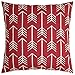 JinStyles Arrow Cotton Canvas Decorative Throw Pillow Cover (Christmas Red and White, 18 x 18 inches)