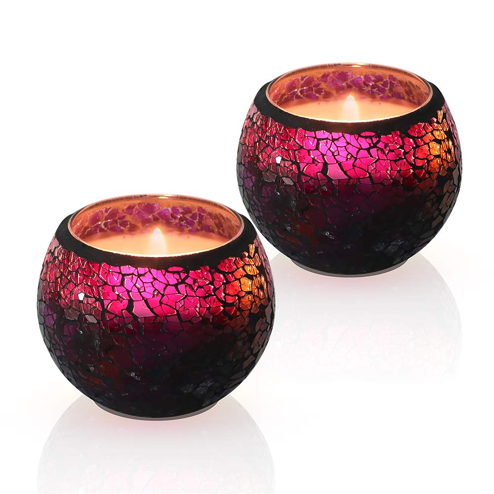 U2C Scented Candle Gift Set, Handmade 7.4oz x 2 Pack Scented Lavender Travel Candle, Large Glass 100% Soy Wax Candle for Stress Relief and Aromatherapy, Indoor and Outdoor Use, Christmas Gift Candles