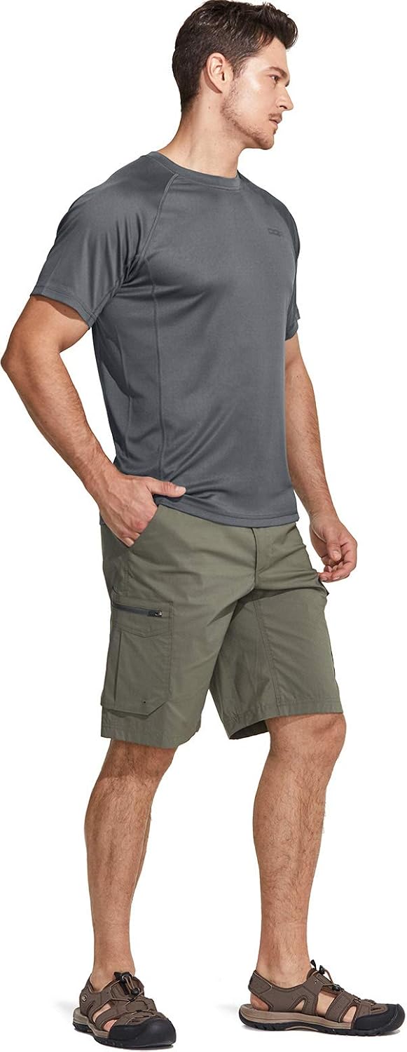 CQR Men's UPF 50+ UV Sun Protection Outdoor Shirts, Atheletic Running Hiking Short Sleeve Shirt, Cool Dry fit T-Shirts: Clothing