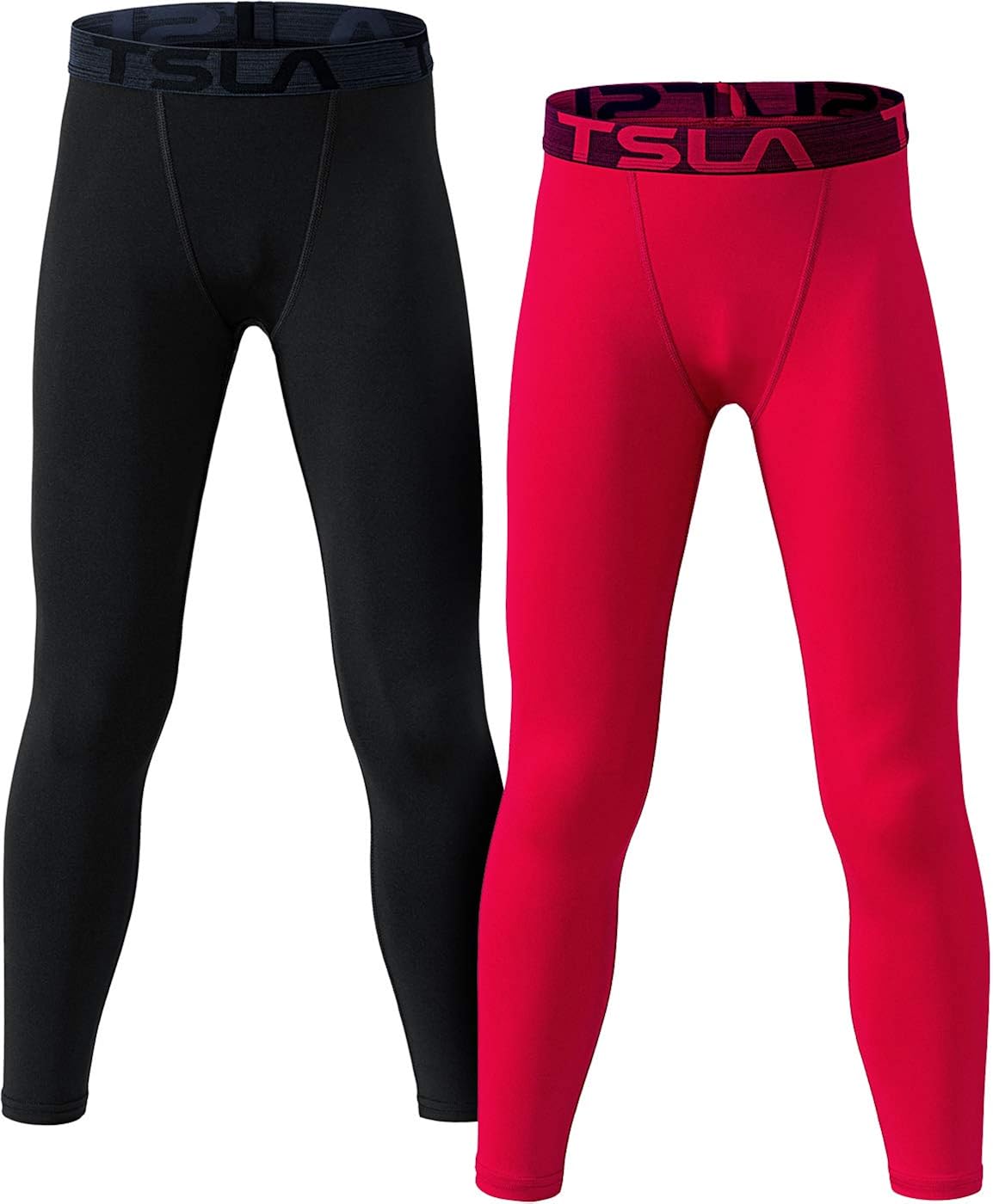 TSLA Boys Youth UPF 50+ Compression Pants Baselayer, Cool Dry Active