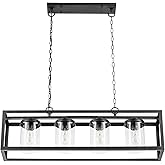 Prominence Home Sitka 4 Light Matte Black Chandelier Kitchen Island Linear Pendant Light - 51551-01