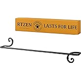 RTZEN Farmehouse Bathroom Towel Holder - Wrought Iron Matte Metal Black Towel Bar Wall Mount Rod - Handmade Home Decor Metal Kitchen Hanger Bar (24'' - Fits 24 Inch Towels)