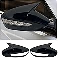 MUXEE Side Mirror Cover, for Hyundai Sonata 2011 2012 2013 2014, 2PCS Turn Signal housing Cover Accessories - Bright Black(with Turn Signal housing Slot)