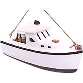 Lobster Boat Christmas Ornament, Holiday Décor, Nautical Tree Decoration, 5 Inches