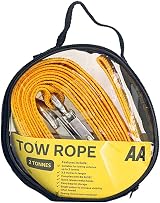 AA 6189 Tow Rope 3.5m Yellow Strap Towing Belt Car Up to 2 Tonnes BS AU 187
