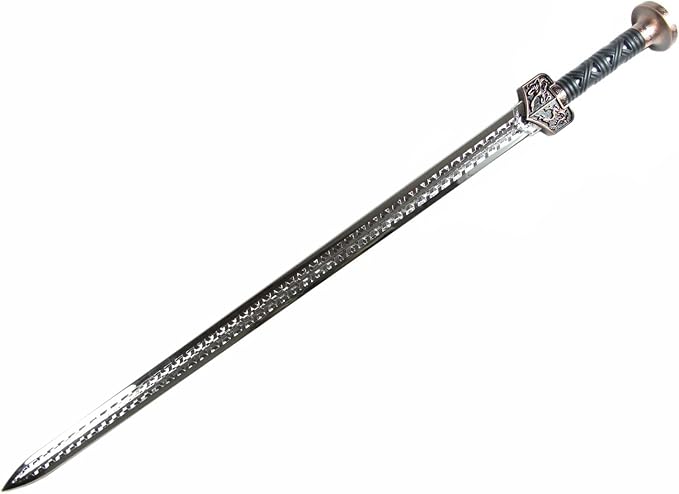 Amazon 武器商人 E485p 漢剣 太極剣 高級メッキタイプ まるで本物 材質absなので安全 所持制限なし アニメ コスプレ 演劇 撮影にも 太極拳演舞 剣舞 コスプレ 仮装 通販