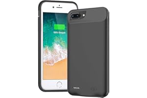 SNRONEW Battery Case for iPhone 8 Plus/7 Plus/6s Plus/6 Plus, 10000mAh Ultra-Slim Portable Charger Case Rechargeable Battery Charging Case Compatible with iPhone 6 Plus/6s Plus/7 Plus/8 Plus (5.5 inch)-Black