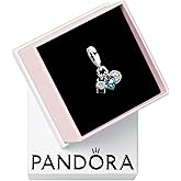 PANDORA Camera, Heart & Compass Triple Dangle Charm - Bracelet Charm for PANDORA Moments Bracelets - Gift for Her - Sterling Silver & Enamel with Cubic Zirconia - With Gift Box