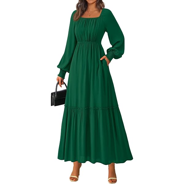 knee length dresses for ladies Britta Long Sleeve Tiered Dress Red Floral - Fair Trade Dresses