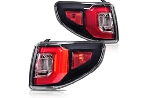 CNNELL LED Tail Light Compatible with GMC Acadia 2013-2016/GMC Acadia Limited 2017 (LH & RH), Clear & Red Lens