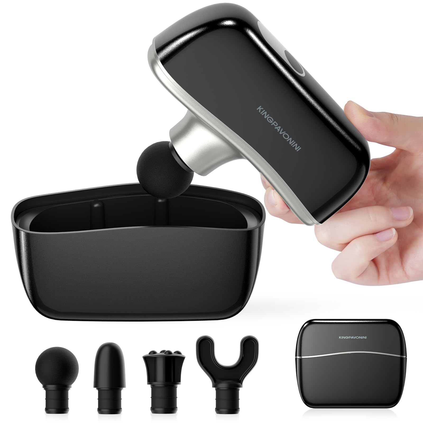 Photo 1 of KingPavonini Mini Massage Gun with All-in-One Storage Case, 0.5 LBS Pocket-Sized Small Massage Gun Deep Tissue, Portable Percussion Massager for Travel, Gym