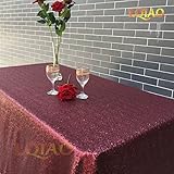 LQIAO Christmas Burgundy Tablecloth Sequin Shimmer Sequin Fabric,120x200cm,More Size Options